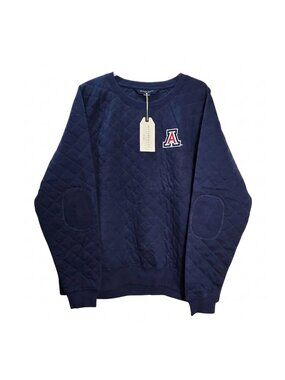 NWT | Boxercraft Arizona Quilted Crew Sweater | Indigo Blue | Elbow Patches | 2X
